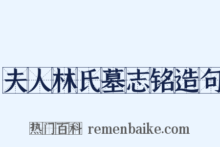 夫人林氏墓志铭造句是什么意思的图片